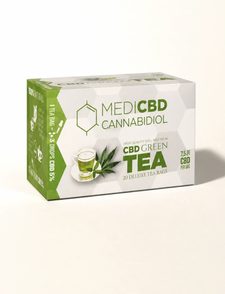 MediCBD zelený čaj s CBD – 20 vrecúšok