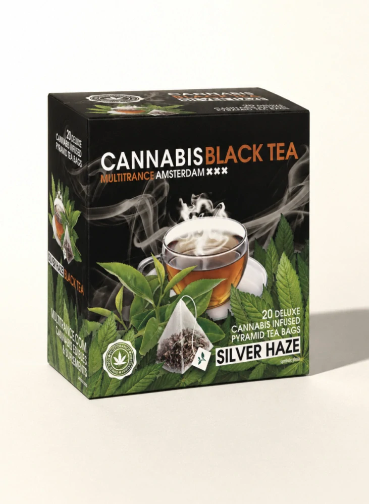 Cannabis Silver Haze – čierny čaj, 20 pyramídových vrecúšok