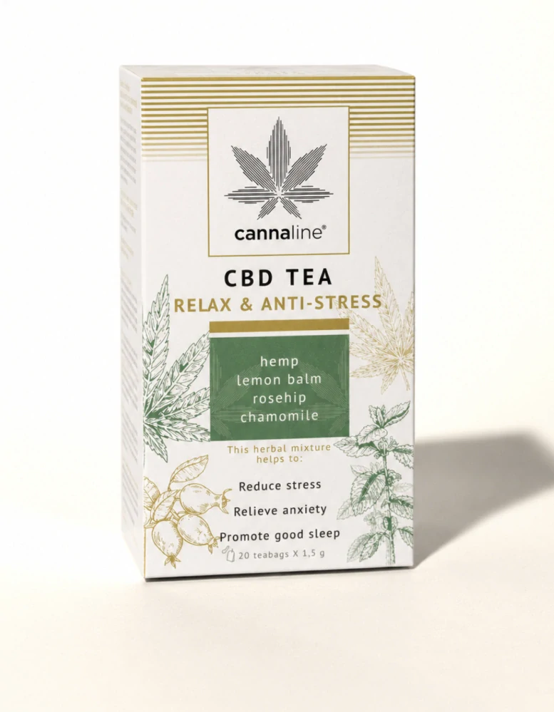 Cannaline CBD Tea Relax & Anti-Stress – bylinný čaj 30 g