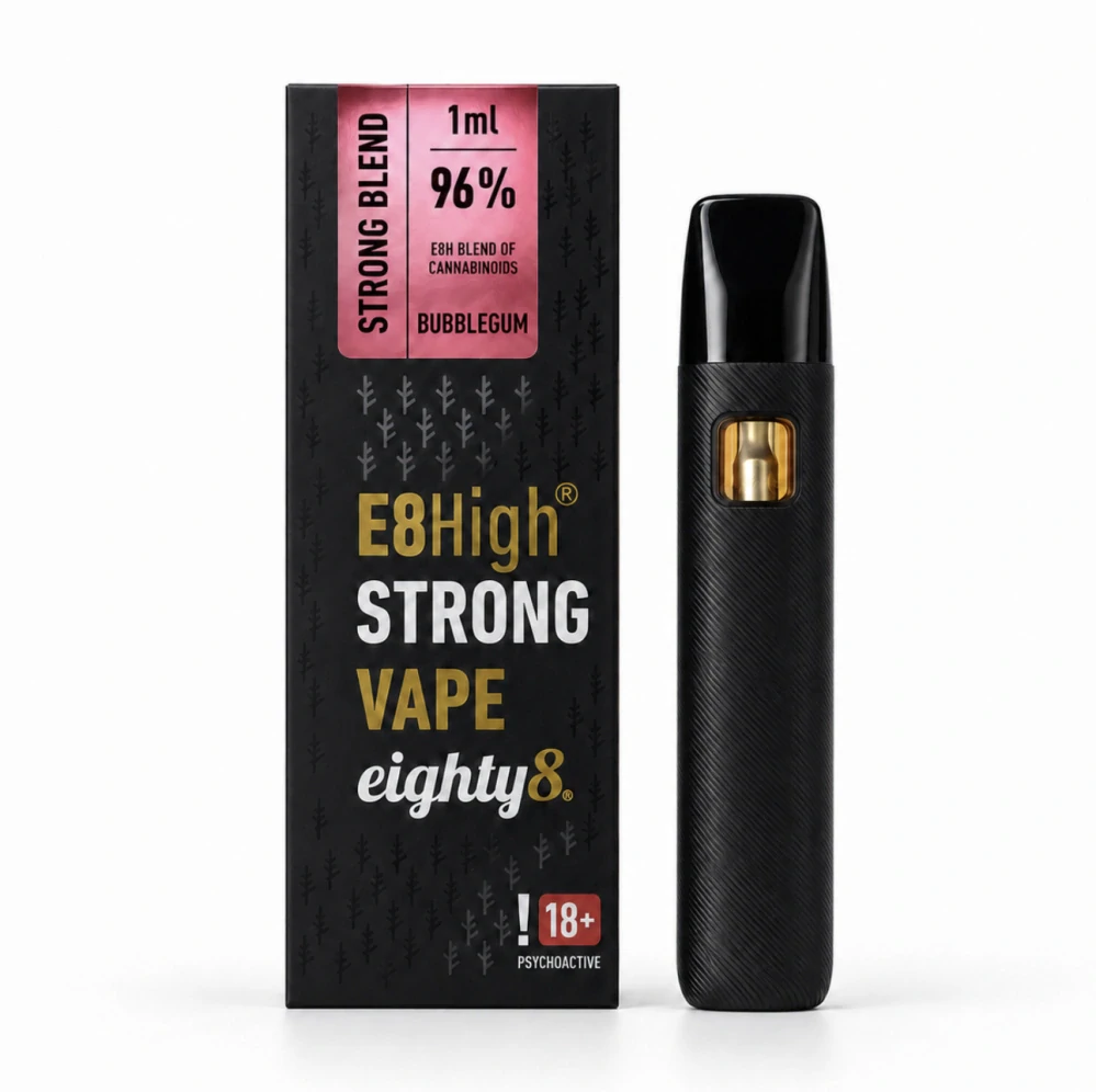 E8High DISPOSABLE VAPE Strong BubbleGum 1 ml Eighty8
