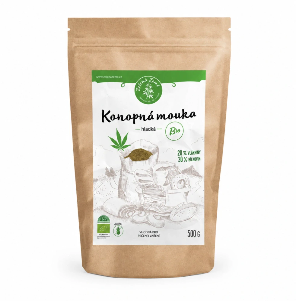 Konopná múka hladká BIO 500 g, Zelená Země
