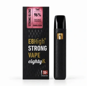 E8High DISPOSABLE VAPE Strong BubbleGum 1 ml  Eighty8